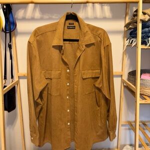 George Men's Brown Casual Button Down Shirt